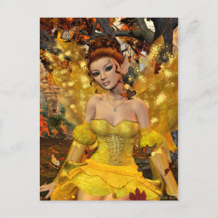 Höstens Dance Fae Fantasy Art Vykort
