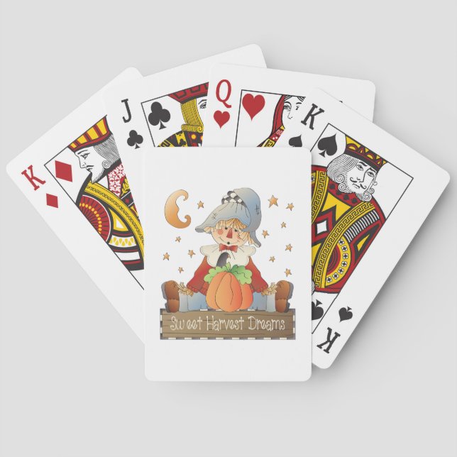 Höstens Fågelskrämma Söta Skördedrömmar Casinokort (Baksidan)