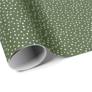 Höstens färger Prickig grön Presentpapper