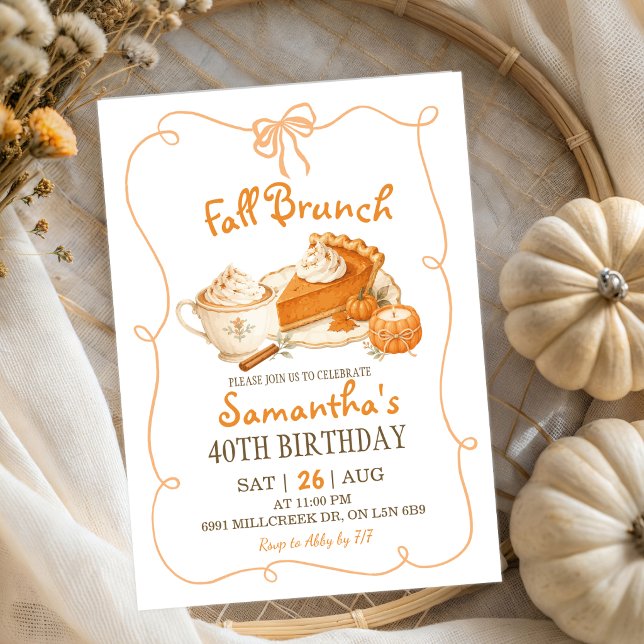 Höstens födelsedagsbrunch-inbjudan inbjudningar (Skapare uppladdad)
