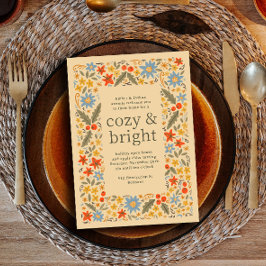 Höstens Folkiga Blommiga Ram Höstfest Inbjudningar