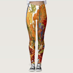 Höstens Garland, fallets färg Leggings
