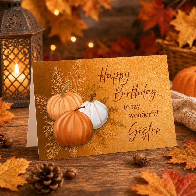 Höstens glada födelsedag till min underbara syster kort (Fall Season Happy Birthday to My Wonderful Sister Card)
