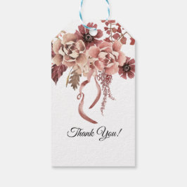 Höstens lantliga blommor i akvarell presentetikett