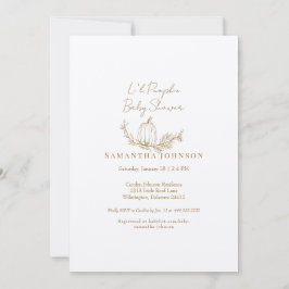 Höstens lilla pumpa Ecru baby shower Inbjudningar