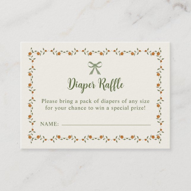 Höstens lilla pumpaförsäljning av blöjor tilläggskort (Framsida)