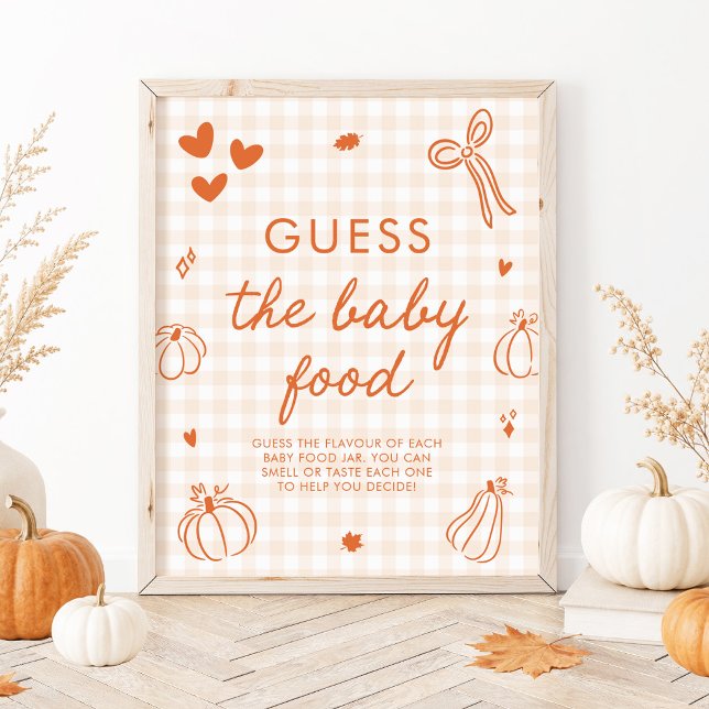 Höstens Lille Pumpa Gissa Barnmaten Lek Poster (Fall A Little Pumpkin Guess the Baby Food Game)