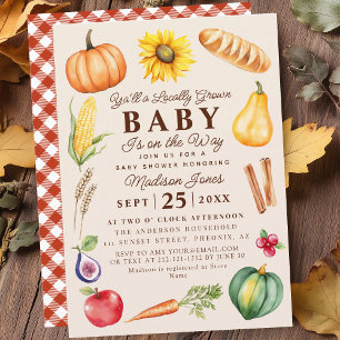 Höstens Lokalt Odla Bondens Marknad Baby Shower Inbjudningar