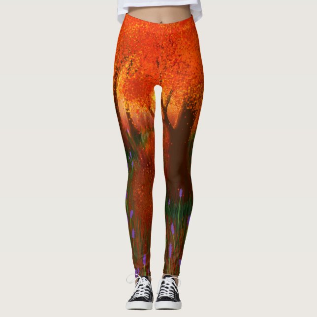Höstens Nostalgi Skog Leggings (Framsida)