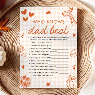 Höstens söta paj - vem vet pappa bäst? Baby Shower Inbjudningar