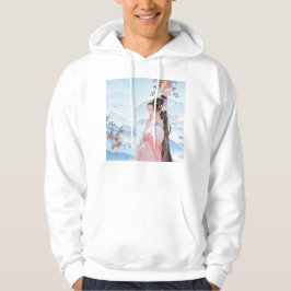 Höstens stillhet: Elegant dam & persimoner Hoodie