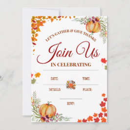 Höstens tackfestinladning med pumpor inbjudningar