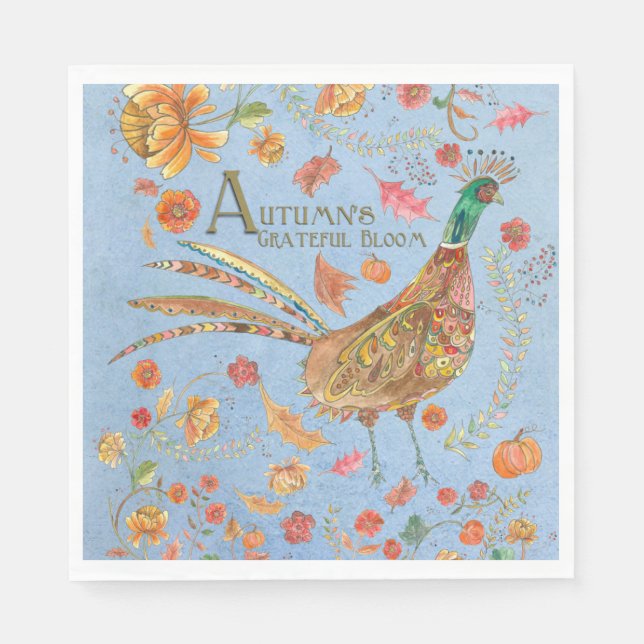 Höstens tacksamma bloom pappersservett (Framsidan)