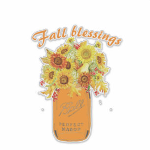 Höstens välsignelser blomsterdekal klistermärken