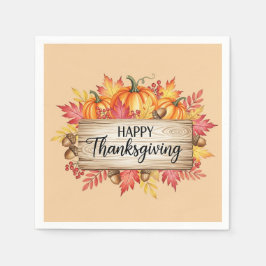 Höstens välsignelser – Rustik Thanksgiving Pappersservett