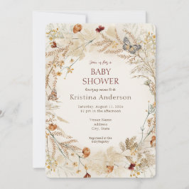 Höstens vilda blomma höst baby shower inbjudan