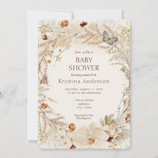 Höstens vilda blomma höst baby shower inbjudan