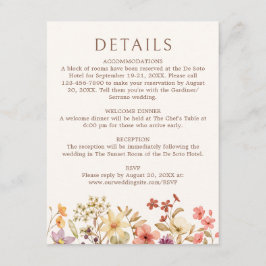 Höstens vilda blommor Bröllopsdetaljer Tilläggskort
