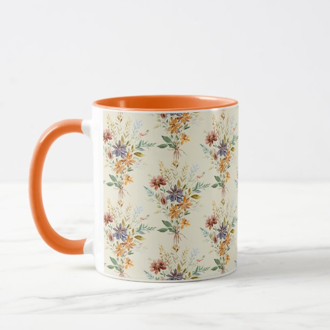 Höstens vilda blommor mönster mugg (Vänster)