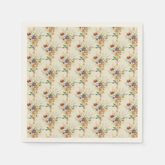 Höstens vilda blommor mönster pappersservett (Framsidan)