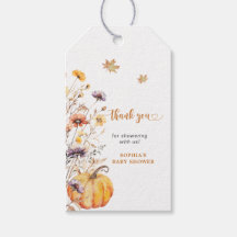Höstens vilda blommor Pumpa Baby Shower Tack