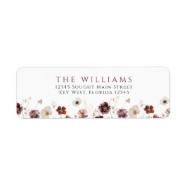 Höstens vilda blommor returadressetiketter returadress etikett