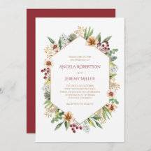 Höstens vilda blommor vattenfärg bröllop rött