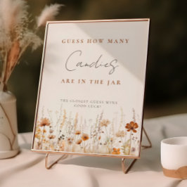Höstens vilda blomsterfält Baby Shower Gissningsle Poster