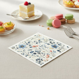 Hostess Blue Floral Watercolor Event Pappersservett