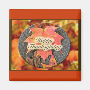 Höstexemplaret happy thanksgiving i Löv-serien Magnet
