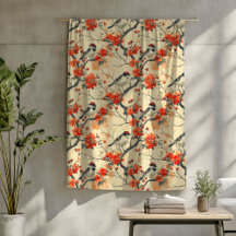 Höstfågelblad med Rustic Blommigt-accenter