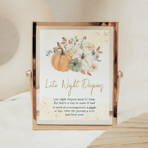 Höstfall Blommigt Pumpkin Late Night Diaper Poster