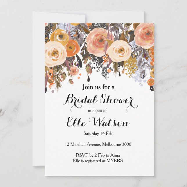 Höstfall i Kärlek Inbjudningskort för möhippan (Framsida)