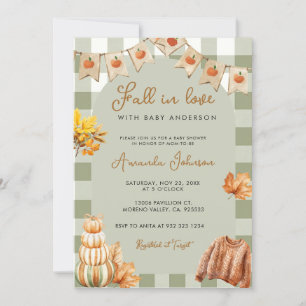 Höstfall i Kärlek Pumpkin Baby Shower Inbjudningar
