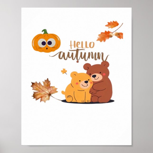 Höstfälla, Thanksgiving Shirt, Fall Pumpki Poster (Framsidan)