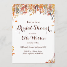 Höstfallande Blommigt Chic Inbjudningskort för möh