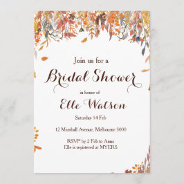 Höstfallande Blommigt Chic Inbjudningskort för möh