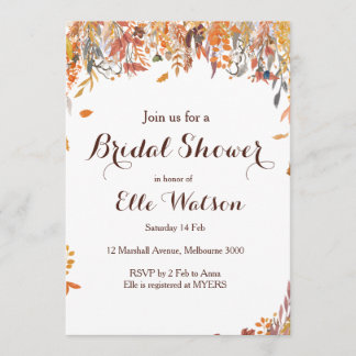 Höstfallande Blommigt Chic Inbjudningskort för möh