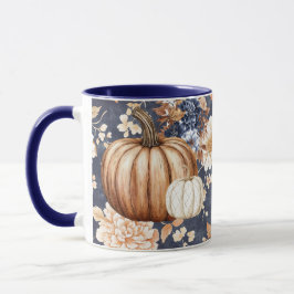 Höstfallande Blommigt Pumpkin Mugg