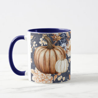 Höstfallande Blommigt Pumpkin Mugg