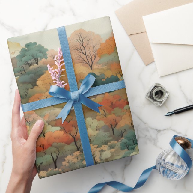 Höstfallande färgämne Träd nr 2 Presentpapper (Gifting)