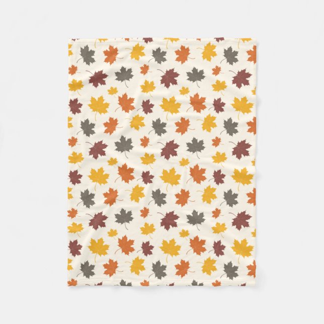 Höstfallande Löv Fleecefilt (Framsidan)