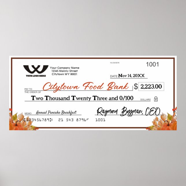 Höstfallande Thanksgiving för Faux gigantisk kontr Poster (Framsidan)