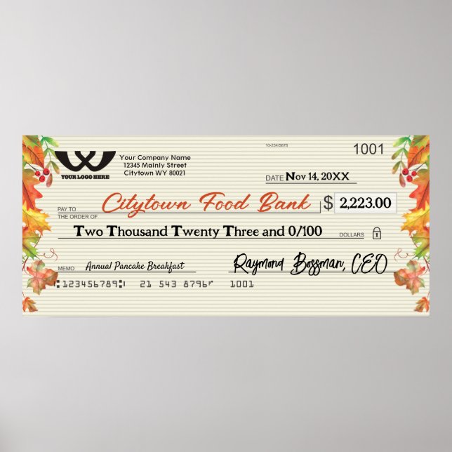 Höstfallande Thanksgiving för Faux gigantisk kontr Poster (Framsidan)