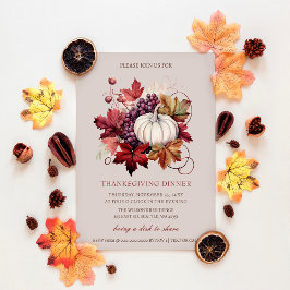 Höstfällning, Blommigt, Thanksgiving Dinner Inbjudningar