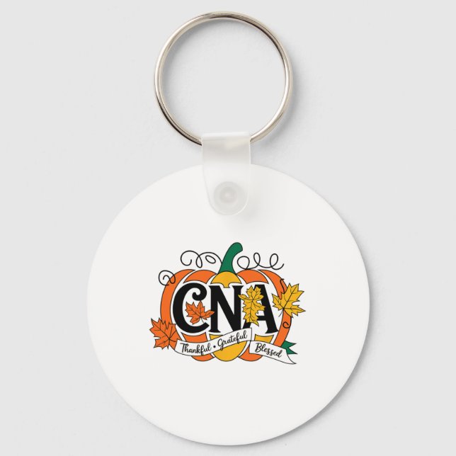 Höstfällning för Cna-Thanksgiving - tack vare blan Nyckelring (Framsida)