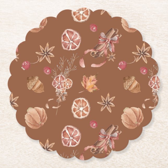 Höstfällning för vattenfärg, Thanksgiving Underlägg Papper (Framsida)