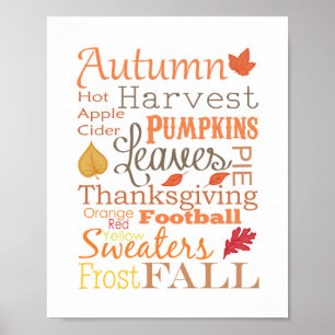 Höstfalltypografi Poster