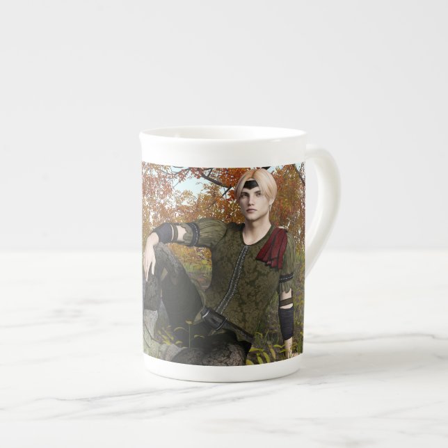 Höstfantasiprins Skogsporträtt Benporslin Mugg (Framsida höger)