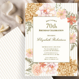 Höstfärg blomstermönster 70-års födelsedagsinbjuda inbjudningar